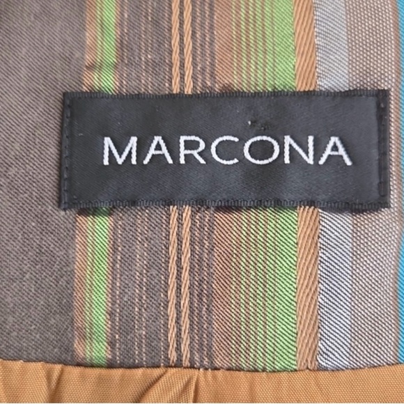 Marcona Elegant Turquoise and Green Striped Blazer, size 16 - Picture 4 of 6
